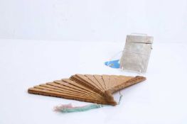 A Chinese boxwood brisé fan, 20th century,