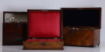 A mahogany travelling medicine box, 20th century,