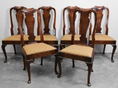 A set of six George II mahogany dining chairs, circa 1740,