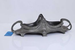 An Art Nouveau pewter centrepiece, 20th century,
