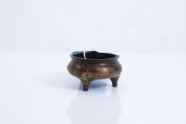 A Chinese bronze incense burner, 20th century,