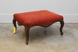 A Victorian carved stool or ottoman, 20th century,