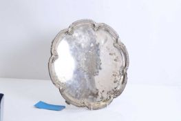 A large silver salver,