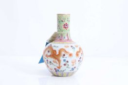 A Chinese famille rose vase, 20th century,