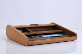 A David Linley tambour fronted desk tidy, 21st century,
