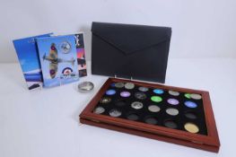 A collection of gambling chips,