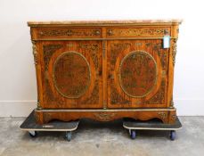 A rosewood, tortoiseshell and brass meuble d'appui, 19th century, French,