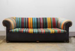 A large Victorian kilim-covered chesterfield, late 19th century,