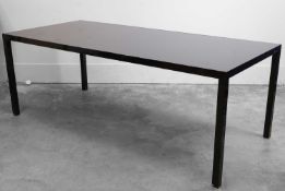 A MDF Italia 'Lim' glass top dining table or desk, of recent manufacture,