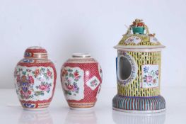 A pair of Samson Armorial ginger jars, 19th century,