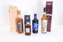 A selection of whiskies,