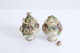 A pair of Coalbrookdale lidded vases,