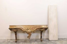 A gilt and marble console table, 19th century,