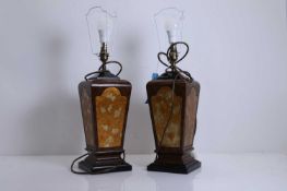 A pair of table lamps, of modern manufacture,