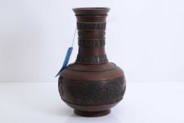 A Japanese bronze vase, 20th century,