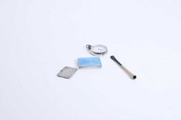 A collection of silver items,