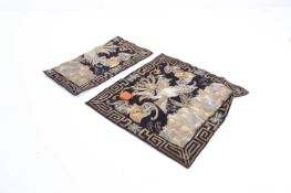 A Chinese embroidered rank badge, early 20th century,