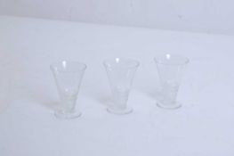 Three Lalique drinking glasses, 20th century and later,