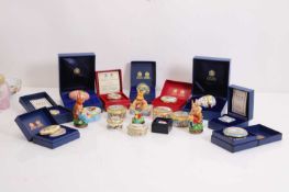 A collection of Halcyon Days, Bilston and Staffordshire Enamels Easter eggs, modern,