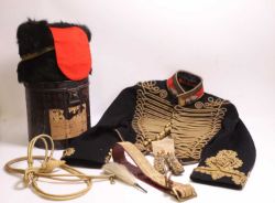 A Royal Horse Artillery Captain's dress jacket and busby hat, 19th/20th century,