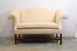 A scroll-end settee, 20th century,