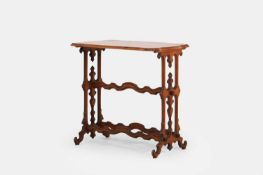 A figured walnut side table, c.1860,