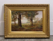 English School, 19th century Deer in parkland