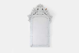 A Venetian-style etched glass mirror, 20th century,