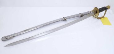 A reproduction United States Model 1860 light cavalry sabre with scabbard, 20th century,