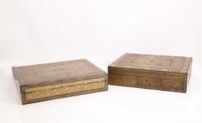 Two Chinese export lacquered games boxes, 19th century,