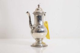 A George III silver coffee pot,