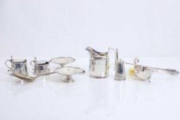 A collection of silver items,