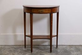 A Victorian inlaid rosewood console table, circa 1890,
