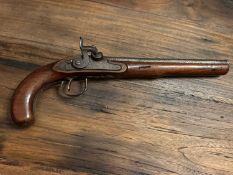 A Scottish percussion converted duelling pistol by Innes and Wallace, c.1790