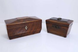 Two Victorian tea caddies, 19th century,