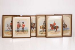 Richard Simkin (British, 1850-1926) Six studies of Victorian British Army Officers