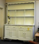 A painted pine kitchen dresser, modern,