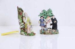 A Staffordshire pearlware figural group of the 'Tithe Pig', early 19th century,