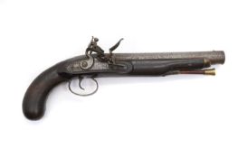 A flintlock officer's pistol, late 18th to early 19th century,