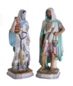 A pair of Continental bisque figures, late 19th century,