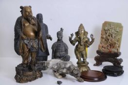 A Chinese bronze figure of a sage, 20th century,