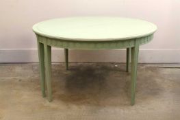 A painted extending dining table, modern,