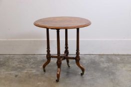 A Victorian burr walnut side table, circa 1880, by Gillows & Co.,