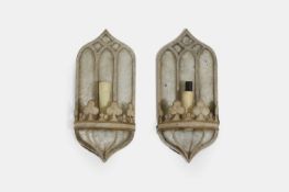 A pair of Gothic-style painted metal wall lights, of recent manufacture, by Niermann Weeks,