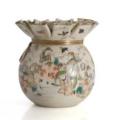 A Satsuma lidded sack-form jar and cover, circa 1900,
