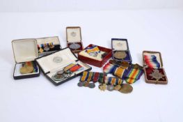 A selection of First World War medals,