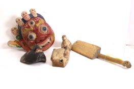 A Lord Bhairab wooden mask, late 20th century,