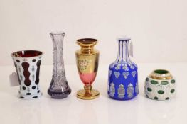 A collection of Czech cased and cut glass items, 20th century