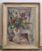 Melvin Buckner (American, 1915-2010) Still life of a vase of flowers