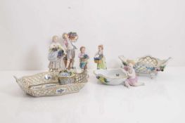 A collection of Dresden porcelain, of recent manufacture,